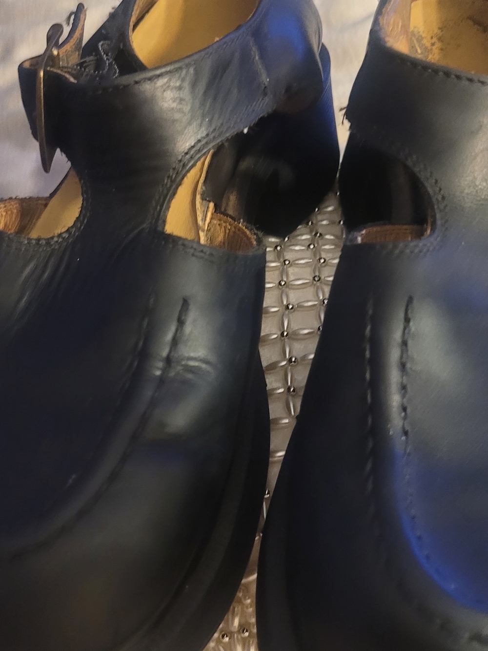 Dr. Martens Black Leather Mary Jane Clogs with Buckle